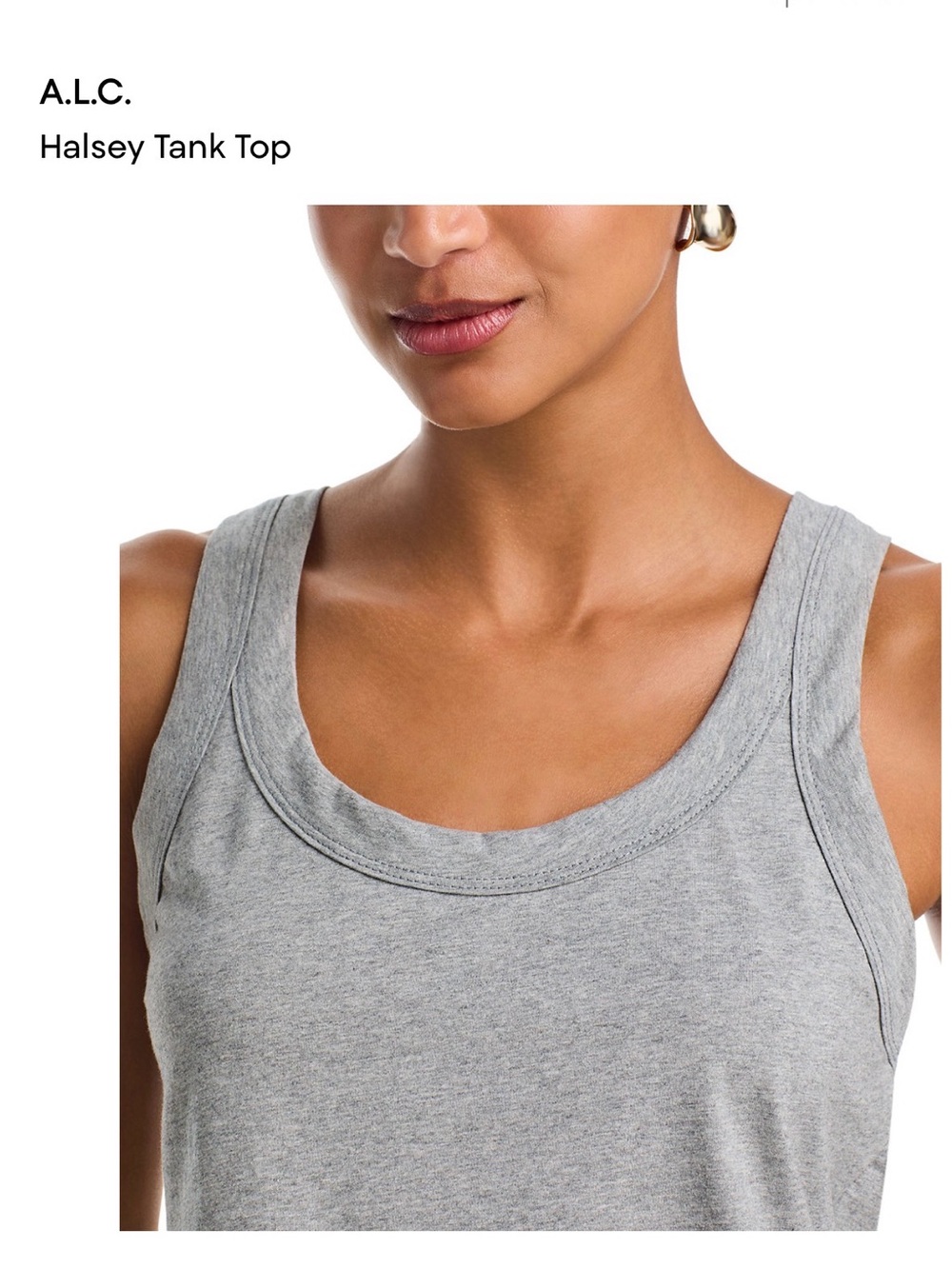 A.L.C. Halsey Crop Tank Top - Light Gray - Picture 3 of 6